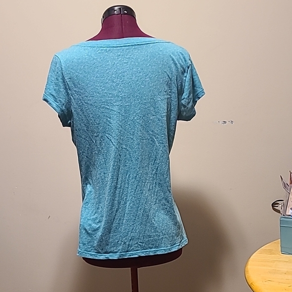 Aeropostale Women's Blue V-Neck Graphic Tee - Picture 3 of 3